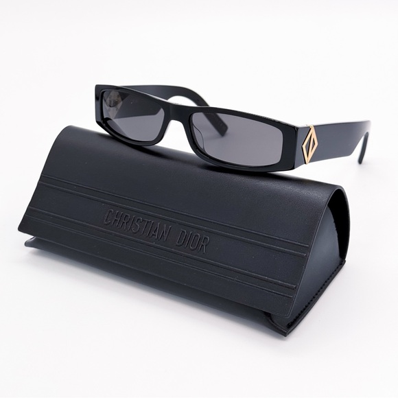 NEW DIOR CD DIAMOND S1I 10A0 SUNGLASSES SQUARE BLACK UNISEX EYEWEAR - Picture 2 of 11